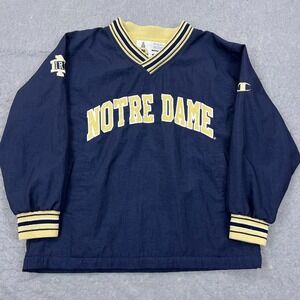Notre Dame Jacket Adult Large* Blue Pullover Fighting Irish Windbreaker Y2K NCAA